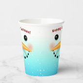 Happy Snowman Face Papieren Bekers (Links)