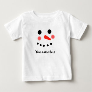 Happy Snowman Face Persoonlijke naam T-Shirt