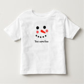 Happy Snowman Face Persoonlijke naam T-Shirt (Voorkant)