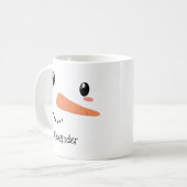 Happy Snowman gezicht gepersonaliseerde kerst Mok (Voorkant links)