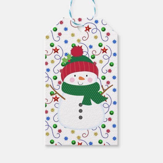 Happy Snowman Gift Label Cadeaulabel (Voorkant)