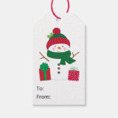Happy Snowman Gift Labels Cadeaulabel (Voorkant)