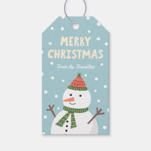 Happy Snowman Holiday Gift Labels Cadeaulabel