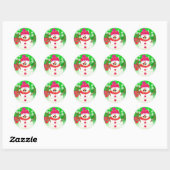 Happy Snowman Holiday Sticker rond (Feuille)