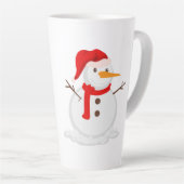 Happy Snowman in a Santa Hat Latte Mok (Rechterhoek)