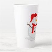 Happy Snowman in a Santa Hat Latte Mok (Voorkant)
