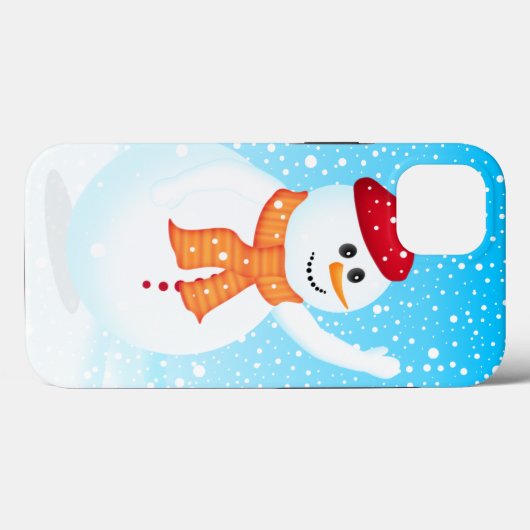 Happy Snowman iPhone 13 Coque-Mate Coque (Verso (horizontal))