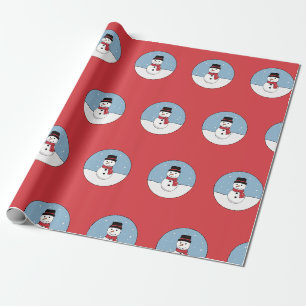 Happy Snowman Kerstfeestdag Cadeaupapier