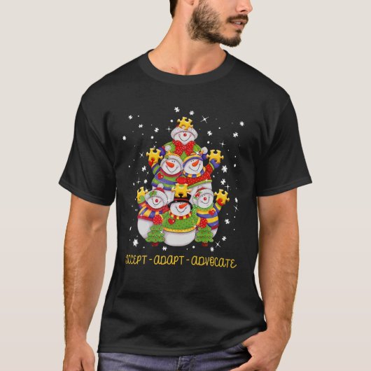 Happy Snowman Kerstmis accepteren Advocate Supp aa T-shirt (Voorkant)