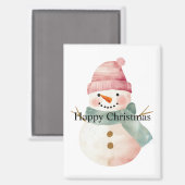 Happy Snowman Kerstmis Magneet (Voorkant / Achterkant)