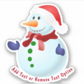 Happy Snowman Kerstmis Sticker (Voorkant)