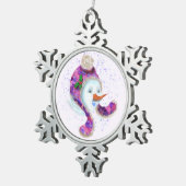 Happy Snowman kerstversiering Tin Sneeuwvlok Ornament (Rechts)