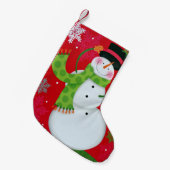 Happy Snowman Kleine Kerstsok (Voorkant (Hangend))