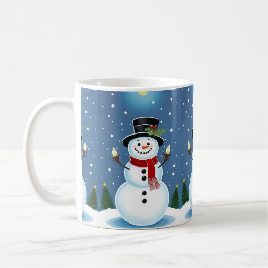 Happy Snowman Koffiemok (Links)