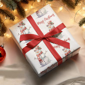 Happy Snowman Merry Kerstmis Cadeaupapier