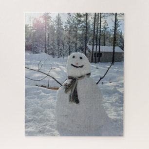 Happy Snowman originele winterfotografie Legpuzzel