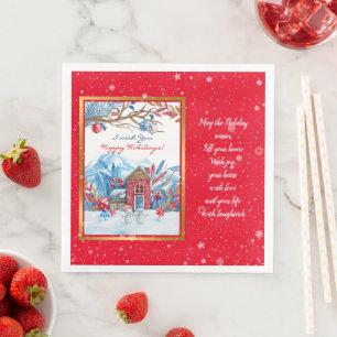 Happy Snowman past zich aan Servet