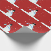 Happy Snowman Pattern Kerstwinter Cadeaupapier (Hoek)