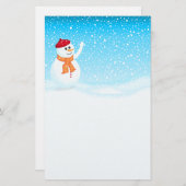 Happy Snowman Stationery Briefpapier (Voorkant / Achterkant)