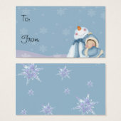 Happy Snowman - Tags cadeaux de vacances (Devant & derrière)