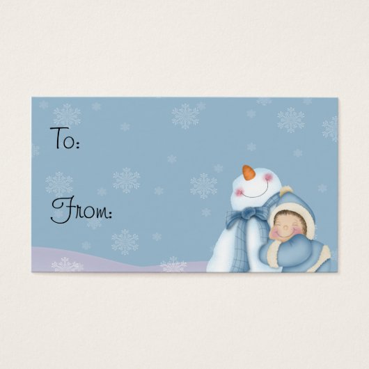 Happy Snowman - VakbakkerscadeauLabels Visitekaartjes (Voorkant)