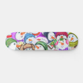 Happy Snowmans Christmas Skateboard (Horz)