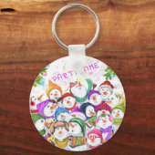 Happy Snowmans Christmas Sleutelhanger Aangepaste  (Voorkant)