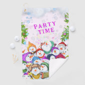 Happy Snowmans Kerst Golf Handdoek (Insitu)