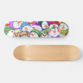 Happy Snowmans Kerst Skateboard (Horizontaal)