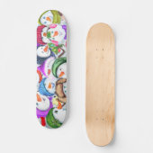 Happy Snowmans Kerst Skateboard (Voorkant)