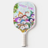 Happy Snowmans kerstfeest Pickleball Paddle (Achterkant)