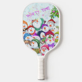 Happy Snowmans kerstfeest Pickleball Paddle (Voorkant)