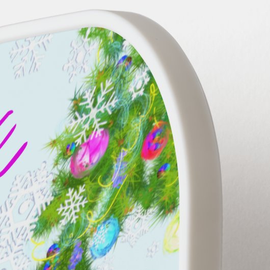 Happy Snowmans kerstfeest Pickleball Paddle (Links Detail)