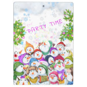 Happy Snowmans Merry Kerstparty klembord (Achterkant)