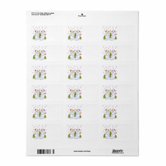 Happy Snowmen Label (Full Sheet)