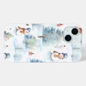 Happy Snowmen Pattern Case-Mate iPhone Case (Achterkant (horizontaal))