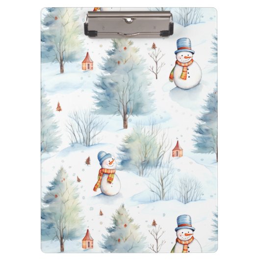 Happy Snowmen Pattern Klembord (Voorkant)