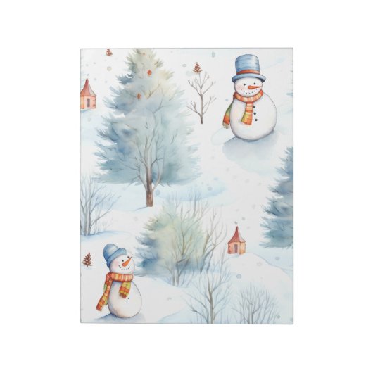 Happy Snowmen Pattern Notitieblok (Gedraaid)