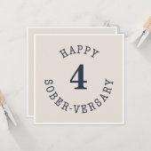 Happy Sober-herdenking Kaart (Voorkant / Achterkant in situ)