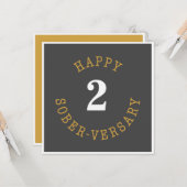 Happy Sober-herdenking Kaart (Voorkant / Achterkant in situ)