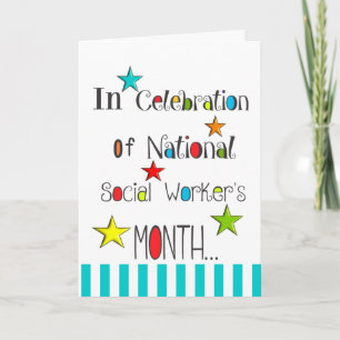 Happy Social Worker's Maand Waardering Kaart