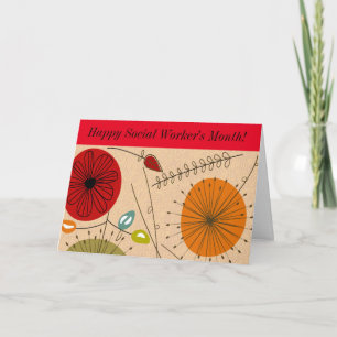 Happy Social Worker's Month Floral Bedankkaart