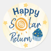 Happy Solar Return Astrology Birthday Ronde Sticker (Voorkant)