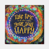 Happy Soul Fun Kleurrijke Trendy Inspirivity Magne Magneet (Voorkant)
