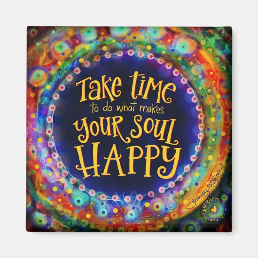 Happy Soul Fun Kleurrijke Trendy Inspirivity Magne Magneet (Voorkant)