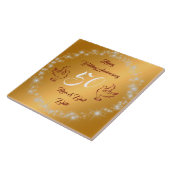 Happy Sparkly Customize Gold 50th Anniversary Tegeltje (Zijkant)