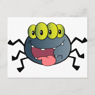 Happy Spider Cartoon Character Briefkaart