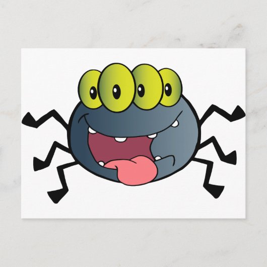 Happy Spider Cartoon Character Briefkaart (Voorkant)