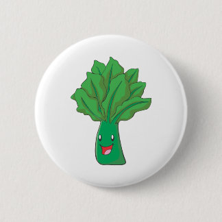 Happy Spinach Vegetable Cartoon Ronde Button 5,7 Cm