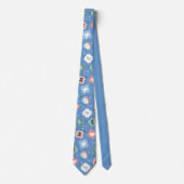 Happy Spitz Dog Collectie Stropdas (blauw) (Voorkant)